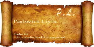 Pavlovics Lívia névjegykártya